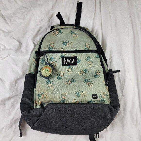 RVCA Pineapple Backpack With Baby Yoda Holder Casual Outdoors School - Picture 1 of 11